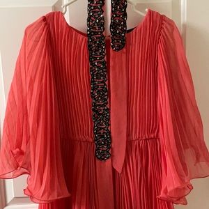 Ruffley coral dress with belt